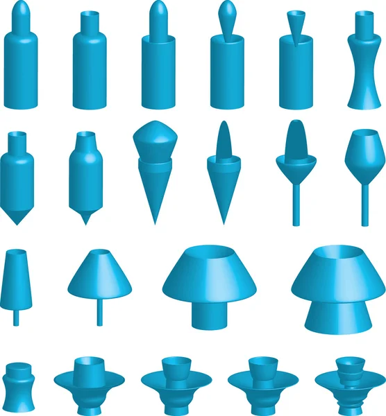 Illustration of various 3d shapes on white background — Stock Photo, Image