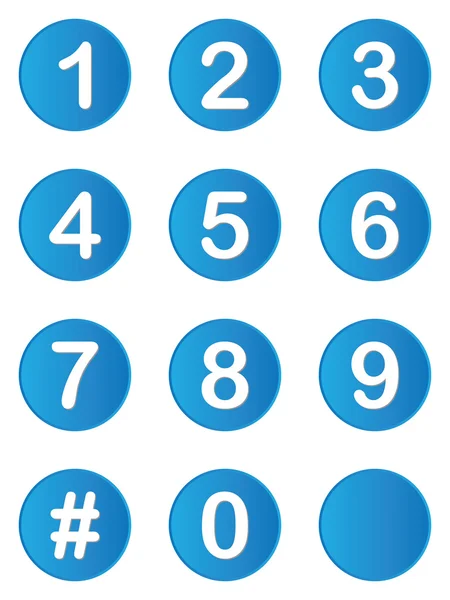 Geïllustreerde reeks knoppen met nummers op — Stockfoto