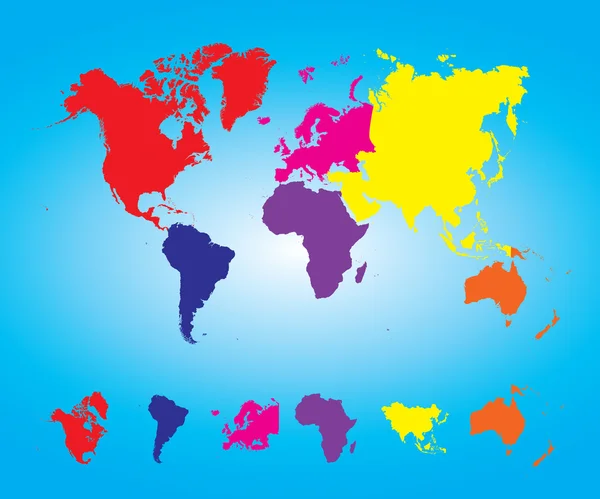 Illustration of a Colored map of world — Stock Photo, Image