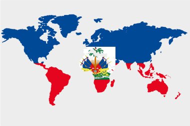 Dünya haiti bayrağı ile