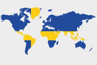 İsveç bayrağı ile dünya