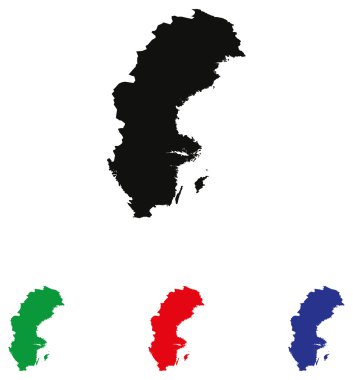 dört renk değişme miktarı ile İsveç simgesi