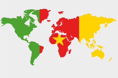 Kamerun bayrağı ile dünya