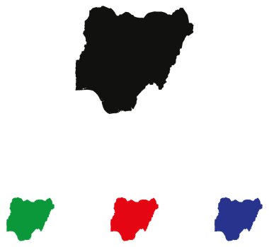 renk çeşitleri ile Nijerya simgesi