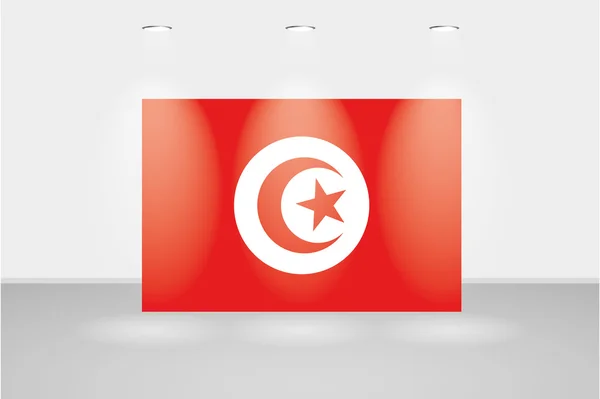 Lumières sur le drapeau de Tunisie — Image vectorielle