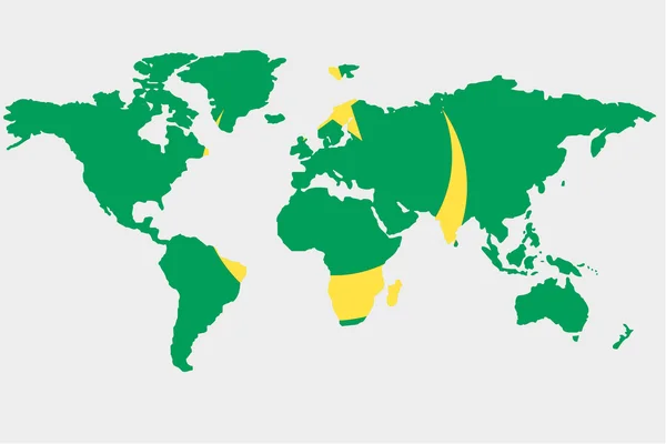 El mundo con la bandera de Mauritania — Vector de stock