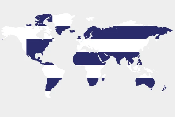 De wereld met vlag van Griekenland — Stockvector