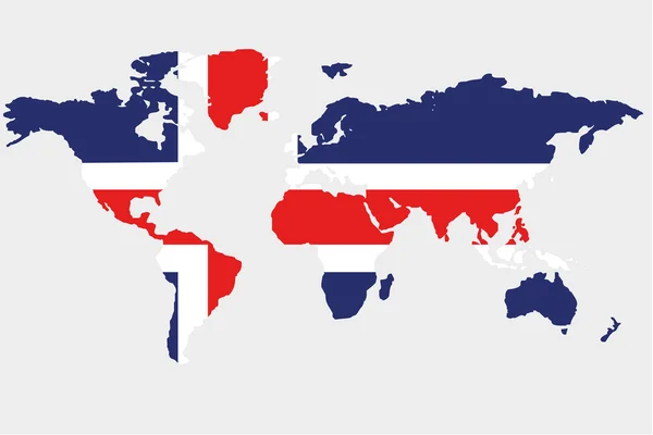 Le monde avec le drapeau de l'Islande — Image vectorielle