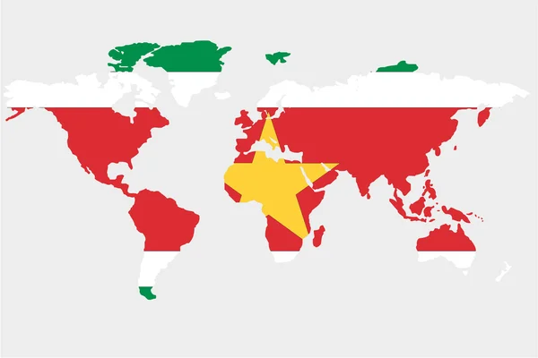 De wereld met de vlag van suriname — Stockvector