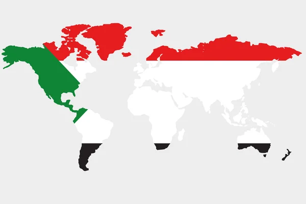 El mundo con la bandera de Sudán — Archivo Imágenes Vectoriales