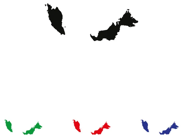 Renk çeşitleri ile Malezya simgesi — Stok Vektör