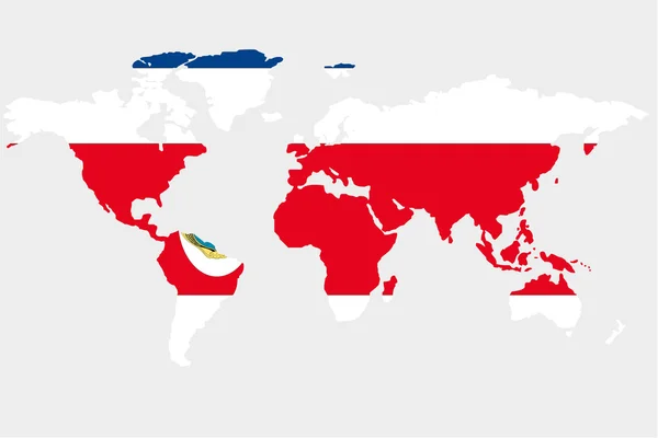 El mundo con bandera de Costa Rica — Archivo Imágenes Vectoriales