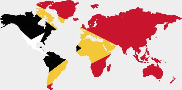 Le monde avec le drapeau du Timor oriental — Image vectorielle