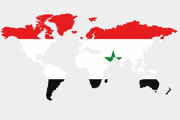 Svět s Syrská vlajka — Stockový vektor