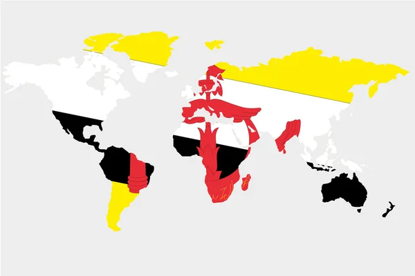 O mundo com bandeira de Brunei — Vetor de Stock