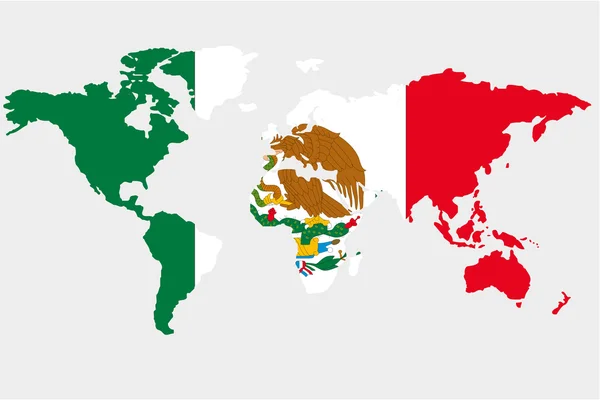 Τον κόσμο με την σημαία του Μεξικού — Διανυσματικό Αρχείο