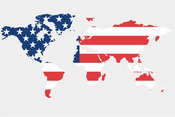 与美利坚合众国国旗世界 — 图库矢量图片