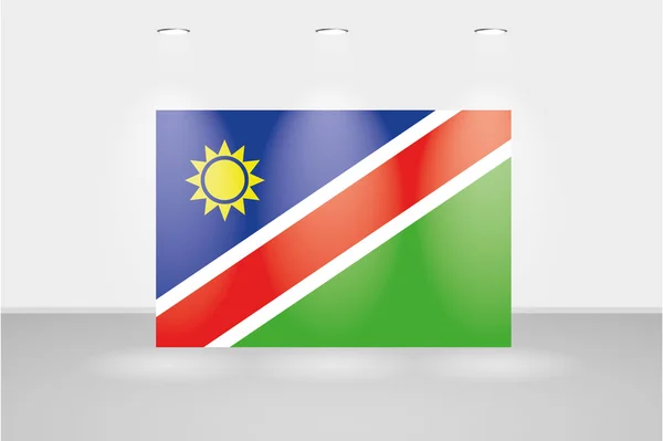 Lampjes op de vlag van Namibië — Stockvector