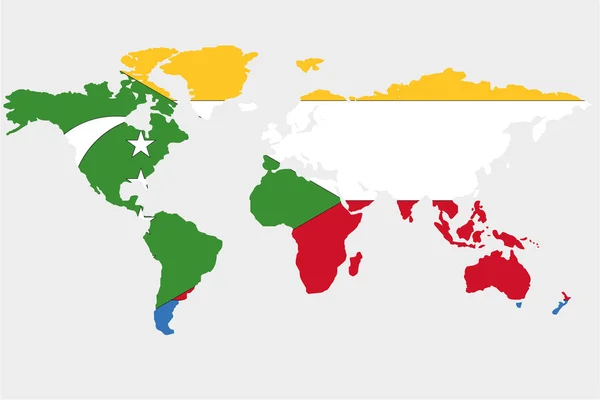 O mundo com bandeira de Comores — Vetor de Stock