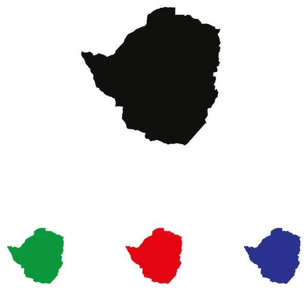 Icône Zimbabwe avec quatre variations de couleur — Image vectorielle