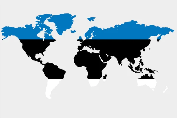 The world with flag of Estonia — Stock Vector
