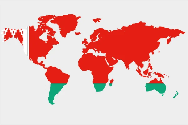 Die Welt mit der Flagge Weißrusslands — Stockvektor