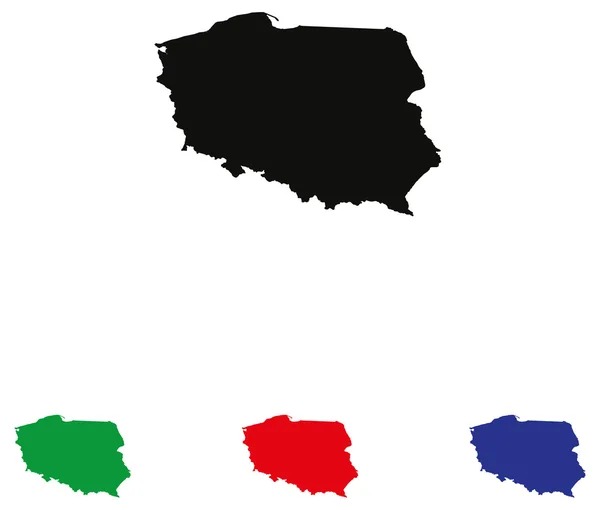 Icône Pologne avec quatre variations de couleur — Image vectorielle