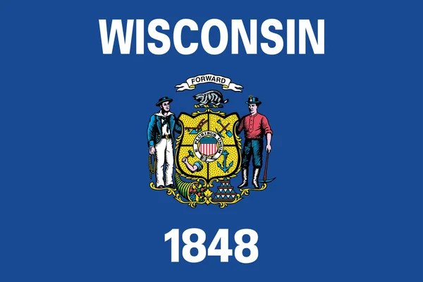 Bandera del Estado Americano de Wisconsin — Archivo Imágenes Vectoriales