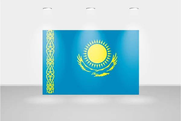 Luzes na bandeira do Cazaquistão — Vetor de Stock