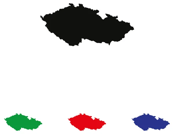 Icône République tchèque avec quatre variations de couleur — Image vectorielle