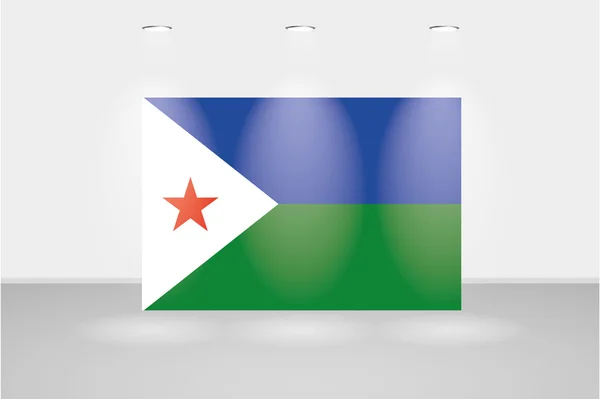 Luzes na bandeira de Djibouti — Vetor de Stock