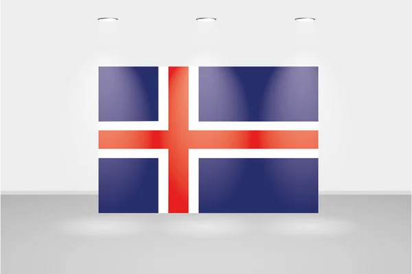 Luces en la bandera de Islandia — Vector de stock