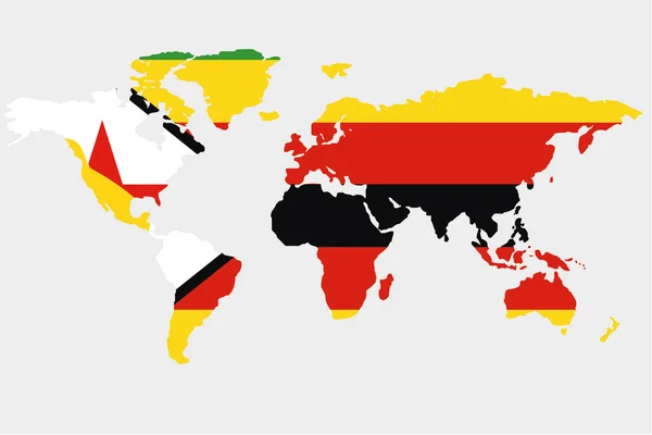 Le monde avec le drapeau du Zimbabwe — Image vectorielle