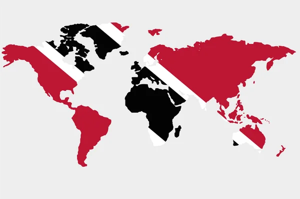 O mundo com bandeira de Trinidad e Tob — Vetor de Stock