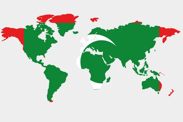 El mundo con la bandera de Maldivas — Vector de stock