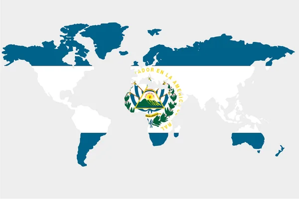 Na świecie z flaga Salwadoru. — Wektor stockowy