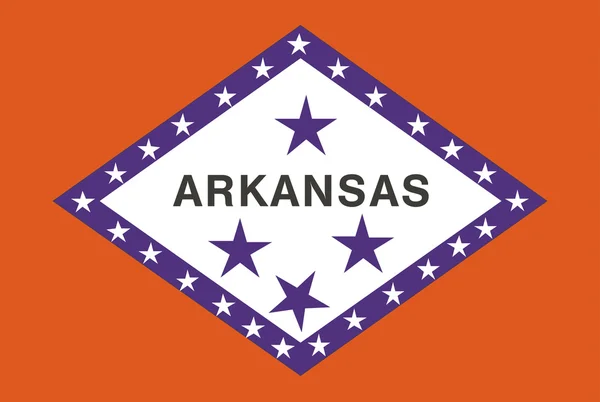 Arkansas eyaleti Amerikan bayrağı — Stok Vektör