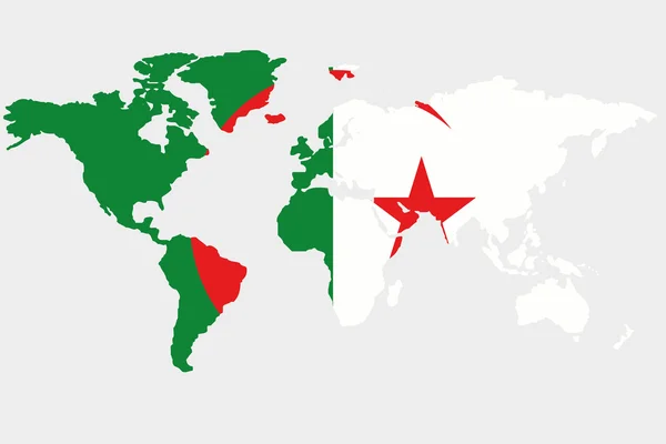 Світу з прапор Алжиру — стоковий вектор