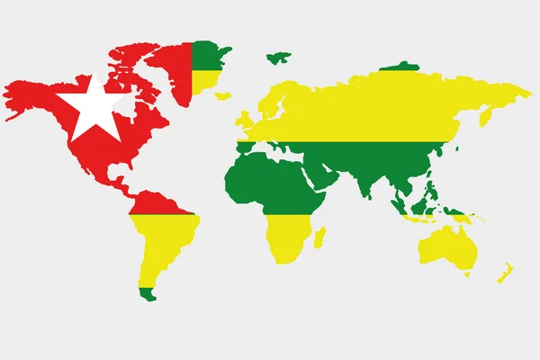 O mundo com bandeira de Togo — Vetor de Stock