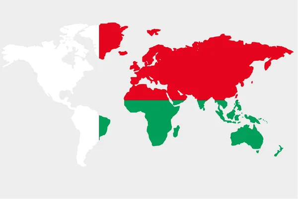 O mundo com bandeira de Madagascar — Vetor de Stock