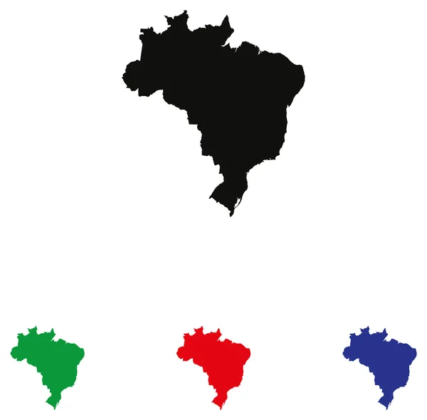 Icono de Brasil con cuatro variaciones de color — Vector de stock