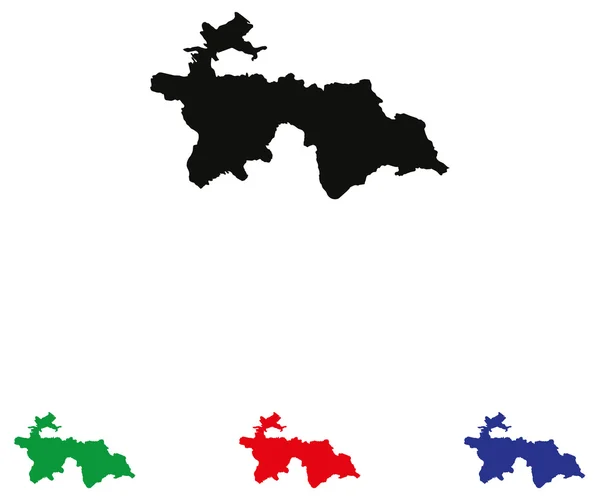 Icône du Tadjikistan avec quatre variations de couleur — Image vectorielle