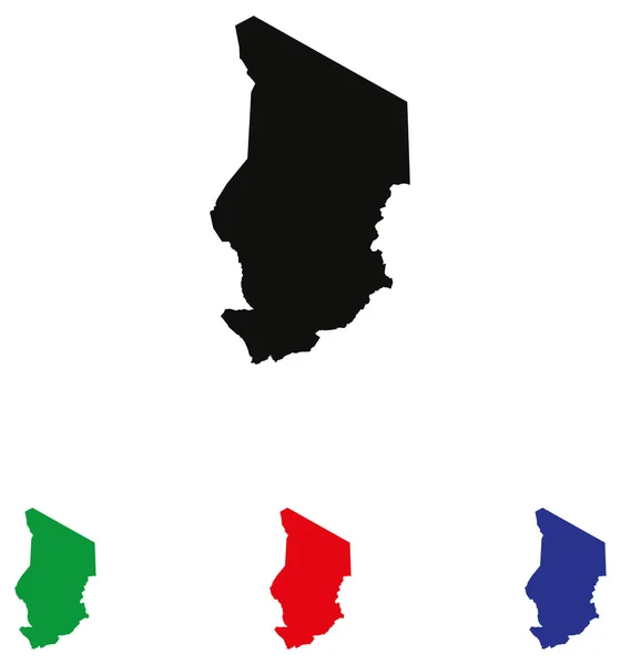 Tsjaad pictogram met vier kleurvariaties — Stockvector