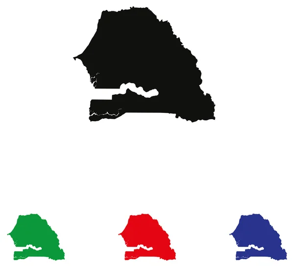 4 つのカラー バリエーション セネガル アイコン — ストックベクタ