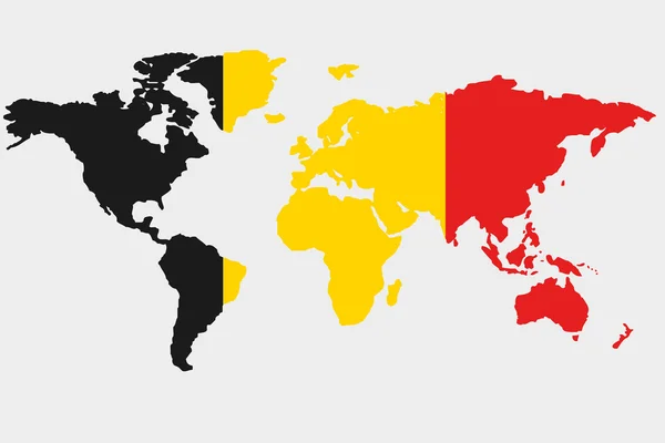 Il mondo con la bandiera di Belgium — Vettoriale Stock