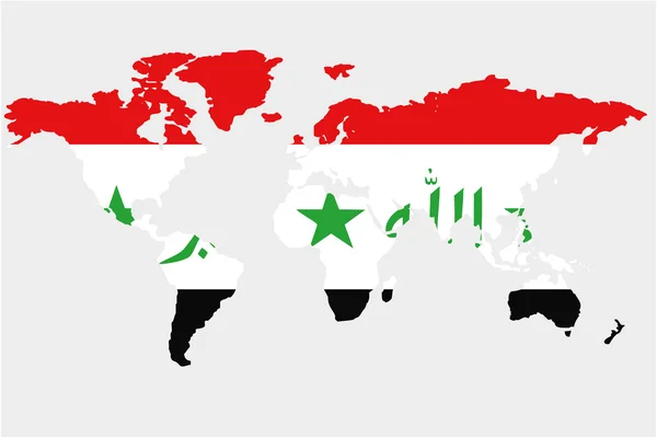 The world with flag of Iraq — Stock Vector