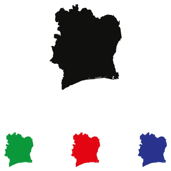 Icono de Cote d 'ivoire con cuatro variaciones de color — Vector de stock