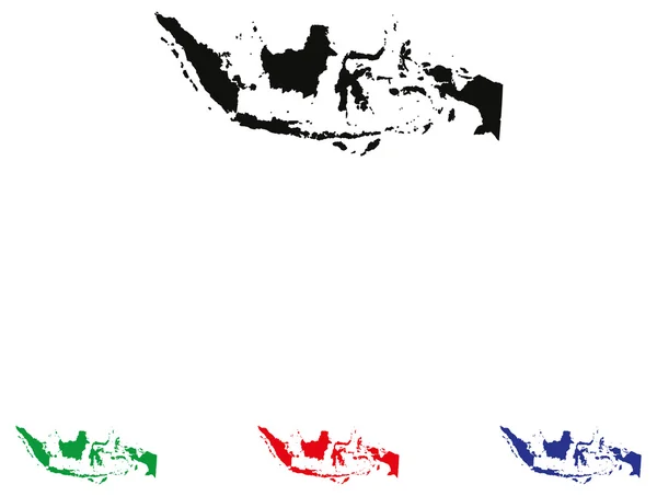 Indonesië pictogram met kleurvariaties — 스톡 벡터