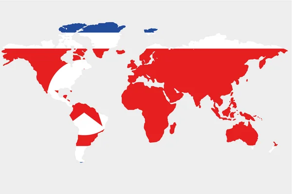 Il mondo con la bandiera di Corea del Nord — Vettoriale Stock