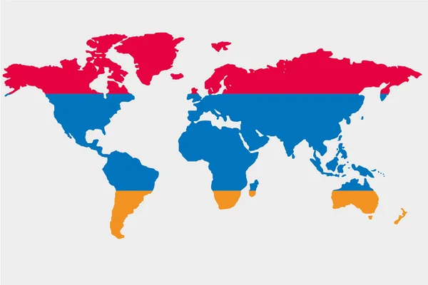 The world with flag of Armenia — Stock Vector